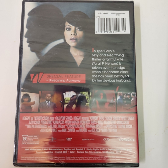 🆕🎬3/$15 Tyler Perry’s ACRIMONY Taraji P Henson DVD - Picture 2 of 3